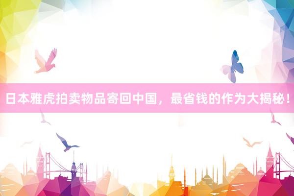 日本雅虎拍卖物品寄回中国，最省钱的作为大揭秘！