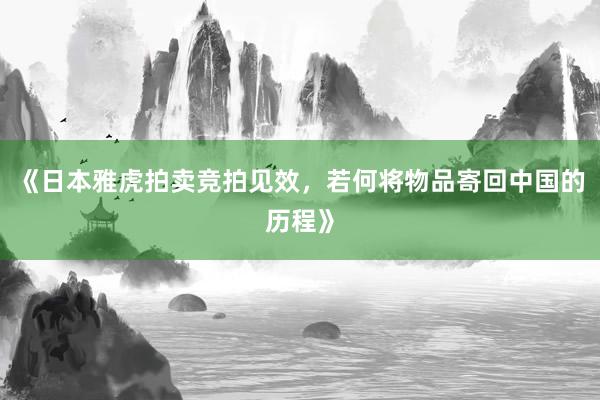 《日本雅虎拍卖竞拍见效，若何将物品寄回中国的历程》